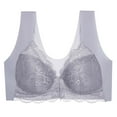 Fsqjgq Front Closure Bras for Women Plus Size French Floral Lace Bralettes Seamless Wireless