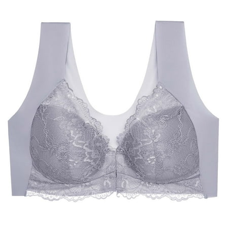 

TOWED22 Womens Bras Women s High Impact Removable Pads Sports Bra Underwire Full Coverage Support Workout Running Bra Grey XXL