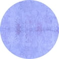 thumbnail image 1 of Ahgly Company Machine Washable Indoor Round Abstract Blue Modern Area Rugs, 4' Round, 1 of 4