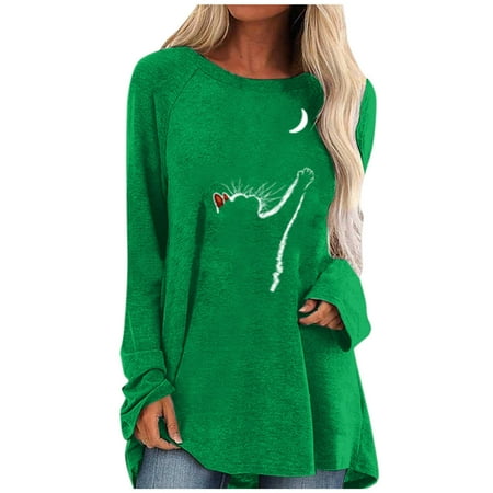 

Ziloco Long Sleeve Round-Neck Blouses & Shirts Oversized White Button Down Shirt Women Ladies Solid Color Printed O- Neck Loose Casual Long-Sleeved T-shirt Top White Corset Top