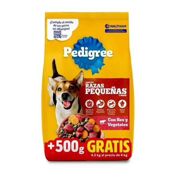Alimento para Perro Pedigree Razas Pequeñas y Minis con Res y Vegetales 4.5 kg