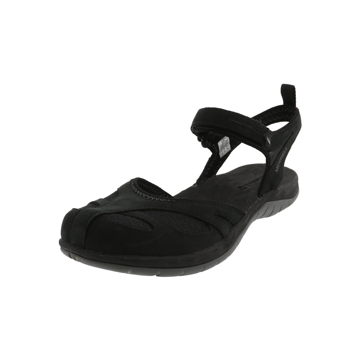 black leather womens sandals