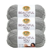 Lion Brand Yarn Beautiful You Pumice Stone Premium Acrylic Fine Acrylic Gray Yarn 3-Pack