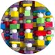 thumbnail image 4 of Juguete de masticar loro pájaro grande, bloques de madera naturales multicolores, juguetes para desgarrar loro pájaro, juguetes sugeridos grandes, guacamayos Afortunado Sencillez, 4 of 5