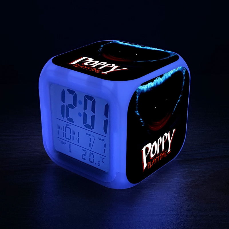 TIMPCV Wekity Colorful Color Changing Alarm Clock LED Square Clock