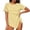 Yellow, variant on Women's Crew Neck Short Sleeve T-ShirtsFashion Ladies Solid Color Twist Side Slit Irregular Hem Tops