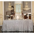 thumbnail image 3 of GFDYREE Sequin Tablecloth, Rectangular, 60"x126", Silver, 3 of 7