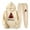 Beige, variant on Women's Holiday Two-Piece Sweat Outfit, Buffalo Plaid Christmas Tree Hoodie Elastic Cuff Jogger Pants S-3XL