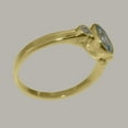 thumbnail image 3 of LBG British Made Classic Solid 18k Yellow Gold Natural Aquamarine Womens Anniversary Ring - 33 size options - Size 5.25, 3 of 6