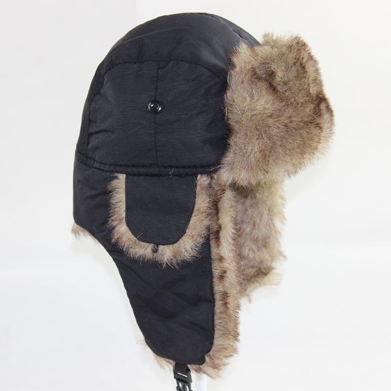 Mens Womens Fluffy Fur Winter Fleece Russian Trapper Bomber Ear Flap Ushanka Hat 
