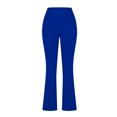 thumbnail image 2 of ZOIGHDA Womens Flare Yoga Pants High Rise Stretch Bootcut Leggings with Pockets Solid Athletic Sports Workout Pants(Blue,Large), 2 of 5