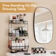 thumbnail image 3 of 3-Tier Black Over-Toilet Bathroom Storage Shelf, Sturdy Carbon Steel Construction with Anti-Rust Coating, Easy No-Drill Installation, 3 of 9
