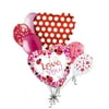 7 pc I Love You Ladybug Heart Valentines Day Balloon Bouquet Mine Hug Kiss Bugs Sweetest