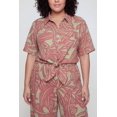 thumbnail image 3 of Women's Plus Size Abstract Leaf Print Wide Leg Pants, 3 of 5