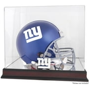 New York Giants Mahogany Helmet Logo Display Case with Mirror Back