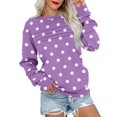 thumbnail image 2 of Women's Fashion Long Sleeve Fall Outfits Comfort Color Oversized Pullover Crewneck Tops Trendy Sweatshirts 06-Purple S, 2 of 3