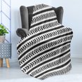 thumbnail image 4 of Geometric Soft Flannel Fleece Blanket, Hand Drawn Stripes and Arrow Shapes Pattern with Grunge Background, Cozy Plush for Indoor and Outdoor Use, 50" x 70", Charcoal Grey and White, by Ambesonne, 4 of 5