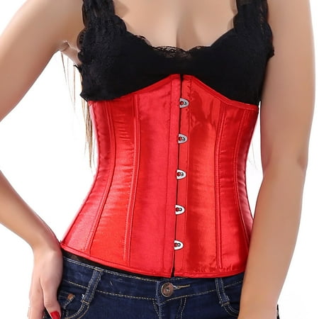 iOPQO lingerie for women Fashion Women s Plus Size Boned Corsets Shapewear Outfit Underwear Shapers Red L