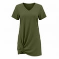 thumbnail image 7 of APEXFWDT Swimsuit Coverup Dress for Women V-Neck Casual T-shirt Dresses Short Sleeve Twisted Coverup Beach Dress,S,Army Green, 7 of 7