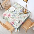 thumbnail image 2 of Pioneer Flower Floral Print Pattern Square Tablecloth,Waterproof Square Table Cover,Wipeable Spillproof Washable Table Cover for Home Kitchen Party Decor 60"x60"(152x152cm), 2 of 6