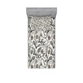 thumbnail image 2 of Ambesonne Floral Fitted Sheet & Pillow Sham Set, Spring Foliage Ethnic, Full, Cream Grey, 2 of 3