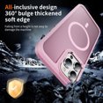 thumbnail image 4 of Dteck for iPhone 13 Pro Max Case with Magnetic, Compatible with MagSafe, Military Drop Protection Slim Translucent Matte Shockproof with Anti-Fingerprint Phone Case,Pink, 4 of 8