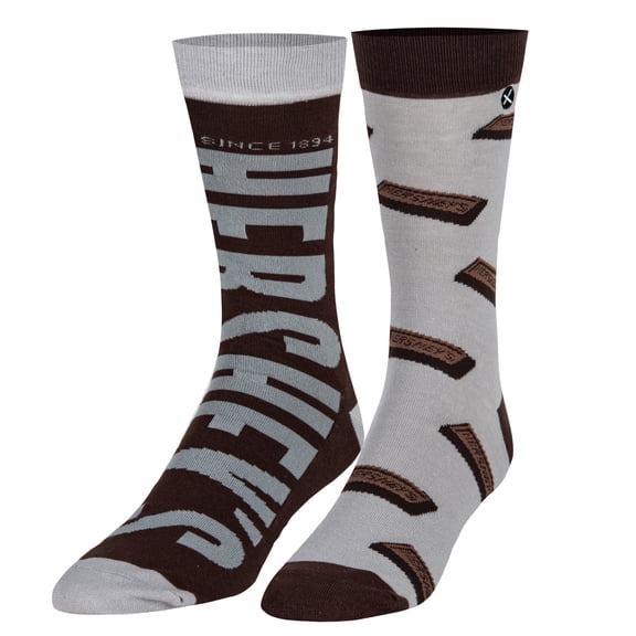 ODD SOX – Hershey's Milk Chocolate Bar Candy Logo Novelty Crew Socks – Size Large – Men’s 8–12 /