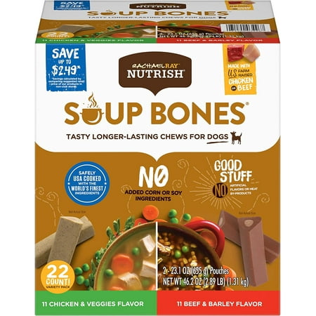 Rachael Ray Nutrish Soup Bones Variety Pack  22 ct. ((BB; 01/ 03/ 2026))