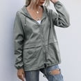 thumbnail image 5 of MRULIC coat for women Women Solid Long Sleeve Pocket Outerwear Loose Splice Windbreaker Coat Women's Fleece Jackets Coats Grey + L, 5 of 7