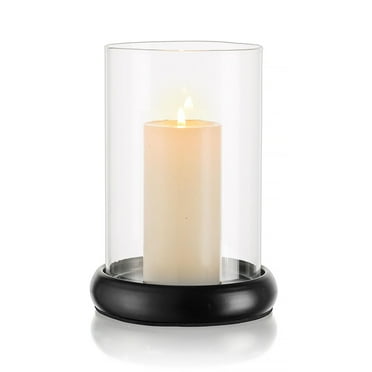 Nuptio Glass Hurricane Pillar Candle Holder，open ended Glass Candle Containers for Dining Table Centerpieces