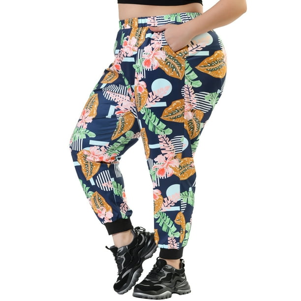 Plus size floral joggers sale