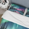 thumbnail image 4 of Designart "The Enchanting Northern Lights in Alaska II" Landscapes Bedding Covert Set - Alaska Pink Modern Bed Set With 2 Shams, 4 of 6