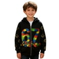 thumbnail image 3 of HUAXUN-Girls Winter Hooded Jacket 67 Sweatshirt Cartoon Printed Long Sleeve Zip Up Outerwear For Kids Soft Thicken Athletic Coat For Cold Weather Playful Graphic Pullover(Black,3-4Years), 3 of 8