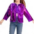 Boys Spring Jacket Kids Shiny Open Front Cropped Cardigan Girls ...