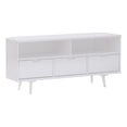 thumbnail image 1 of Console TV d'Angle en Bois Massif 52 Pouces 3 Tiroirs - Blanc, 1 of 5