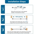 thumbnail image 6 of DEALLY Tension Curtain Rods No Drilling, 2Pcs Spring Loaded Curtain Rods, Adjustable 26 to 39 inch Carbon Steel Pole for Windows, Doorways, White, 6 of 8