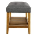 thumbnail image 2 of Wooden Bench, Gray & Oak, 2 of 2