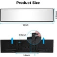 thumbnail image 3 of Rear View Mirror – 11.81" Universal Interior Clip-On Convex Mirror, Wide Angle Blind Spot Eliminator for Car, SUV, Truck, Clear Vision Accessory, 3 of 6
