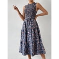 thumbnail image 5 of Floral Printed Panelled Sleeveless A-Line Maxi Dress for Women, 5 of 5