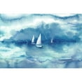 thumbnail image 3 of Tre Sorelle Studios 18x13 Black Modern Framed Museum Art Print Titled - Watercolor Sailboat Abstract Blue, 3 of 5
