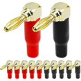 thumbnail image 1 of 12 Pcs 90 Degree Banana Plugs, 4mm Pure Copper Gold Plated L Shape Banana Connectors for Speaker Cable, Audio/Video Receivers, 1 of 4