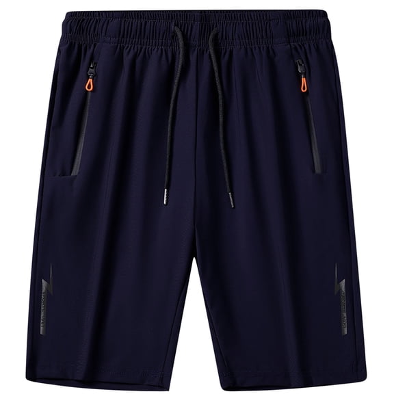 Vibrex Men's Shorts, Men's Solid Color Polyester Shorts Outdoor Sports Versatile And Casual Five Quarter Pants,Lightweight Running Shorts for Men Blue_3XL
