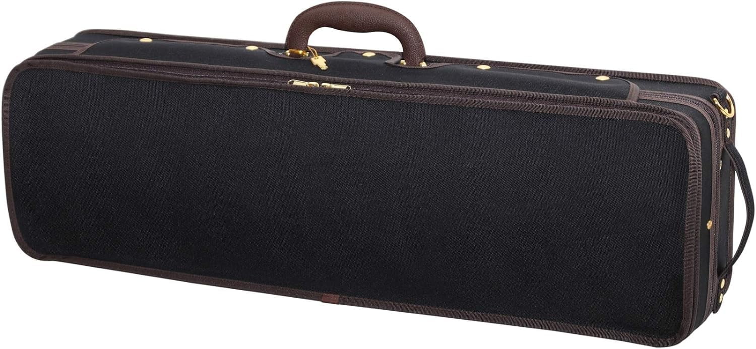 MI&VI NF-9001CC Maestro Hard-Shell Violin Case 4/4 (Full Size) Polishing Cloth Included | Luxury Silk Interior | High-Density | Adjustable Straps | Hygrometer | Thermometer (Blue)