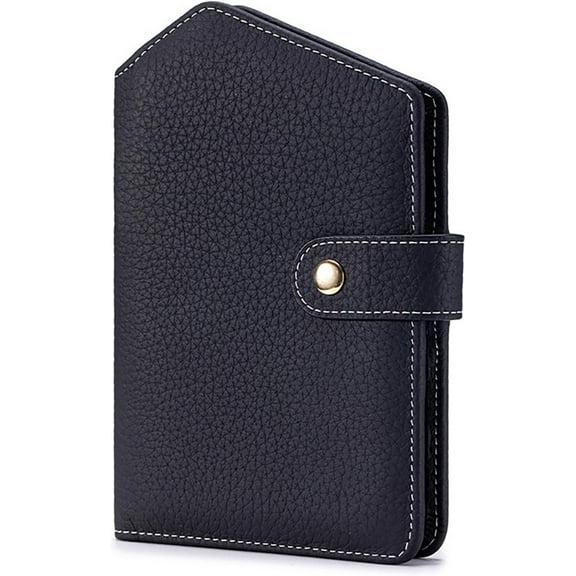 RFID Slim Passport Holder, Compact Leather Passport Travel Wallet with Credit Card Slots SIM Slots for Women/Men (Black)