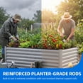 thumbnail image 3 of Dextrus 8x4x2ft Galvanized Metal Raised Garden Bed with Gloves, Support Rod & Rubber Edge for Outdoor Plants Veggies, Silver, 3 of 6