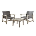 thumbnail image 1 of Noble House Hampton 3 Piece Outdoor Wood and Wicker Conversation Set in Black, 1 of 19