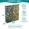 thumbnail image 3 of FORMRS 3 Ring Binder 1.5 inch with Pockets Set of 2 Clip Board 200 Sheets Capacity, Green Floral Garden, 3 of 8