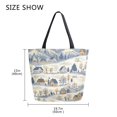 thumbnail image 5 of FORMRS Womens Canvas Tote Bag with Zipper Inner Pocket Shoulder Handbag, Snowy Mountains, 5 of 7
