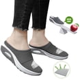 thumbnail image 3 of TOWED22 Women's Mules Shoes Slip on Sneakers Knit Flats Platform Lightweight Breathable Non-Slip Walking Shoes(Dark Gray,8.5), 3 of 6