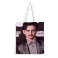 thumbnail image 1 of Timothee Bolso de tela con estampado de lienzo para mujer, bolsa de compras reutilizable y estética, con cremallera interior, regalo para mujer, 35 × 40 cm., 1 of 6